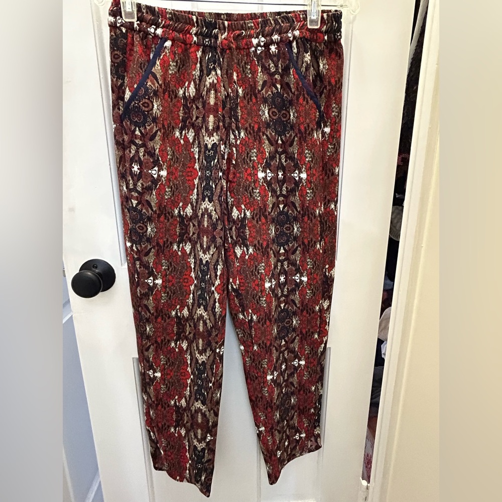 CARTONNIER LETNA ABSTRACT PRINT PULL ON STYLE DRAWSTRING PANTS WITH POCKETS